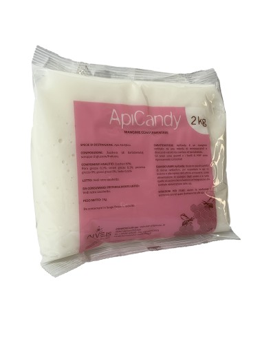 Apicandy 1 Kg candito alimentare purissimo per api in sacchetto da 2Kg