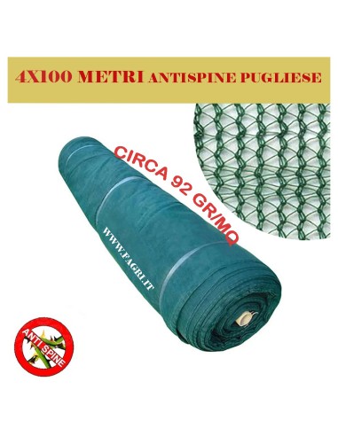 Rete raccolta olive antispine mt 4 x 100 metri lineari in rotolo o bobina tipo pugliese pesante