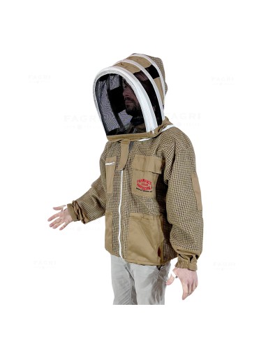 Giubbotto per apicoltura ventilato modello Astronauta con sistema anti schiacciamento del casco